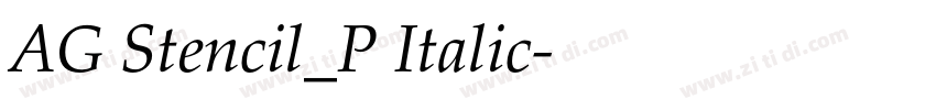 AG Stencil_P Italic字体转换